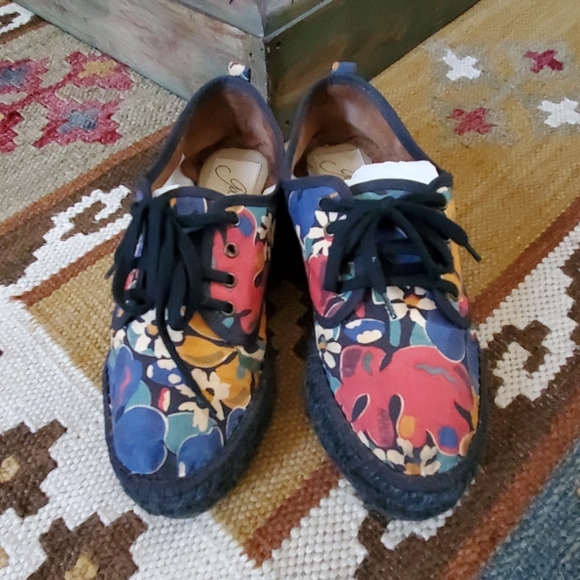 Gaimo Wedge Floral Espadrilles sz 7 Handmade Spain - Picture 2 of 7